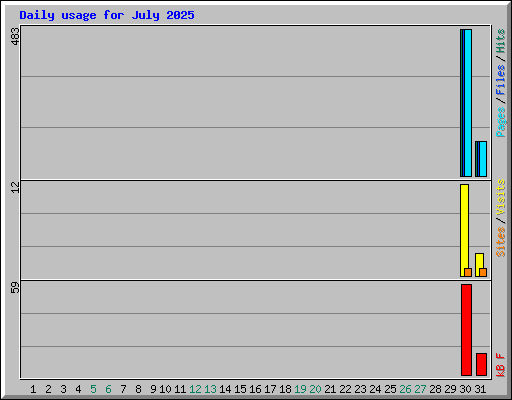 Daily usage for July 2025