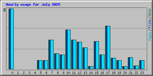 Hourly usage for July 2025